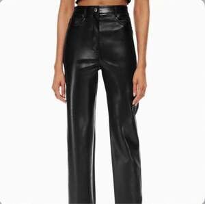 Aritzia Wilfred Melina Vegan Leather Edgy Chic Grunge Casual Straight Leg Pant-6